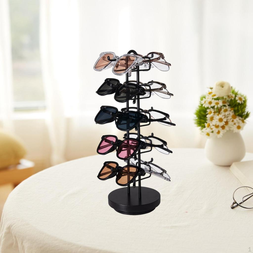 5 Tier Eyeglass Display Stand with Rotating Feature for Sunglasses Storage