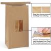 Grease Resistant Bakery Bags With Window Oil-proof Kraft Paper Bags 50pcs 5x2.95x9.45 Inches Tin Tie Tab Lock Bags Brown Window Bags Coffee Bags Popco