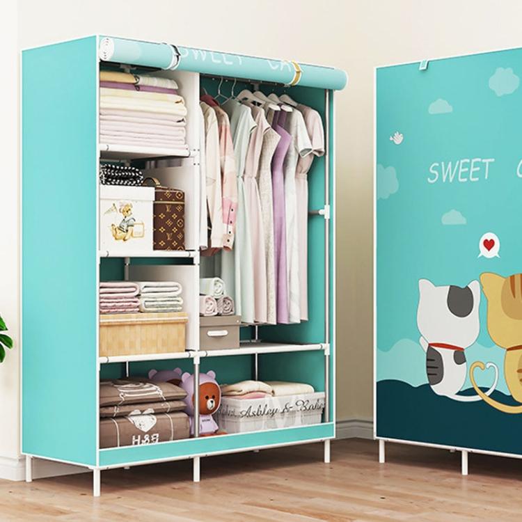 Dormitory Simple Cloth Wardrobe Reinforced Steel Tube Assembly Dust-Proof Storage Closet