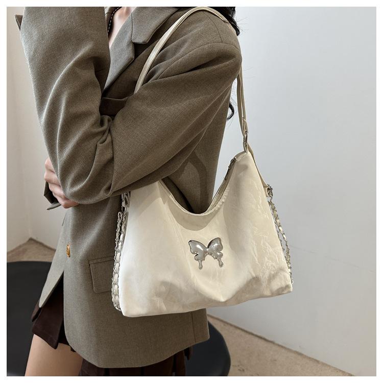 Women's Faux Leather Butterfly Backpack 2026 New Chain Shoulder Crossbody Bag Large Capacity Student School Bookbag