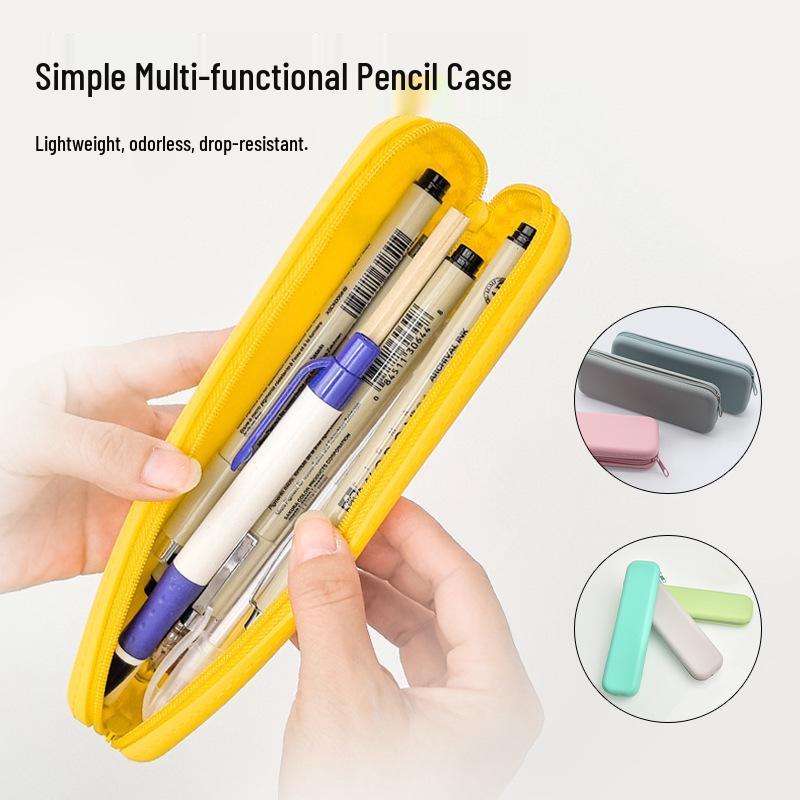Customizable Silicone Double-Zipper Pencil Case with Logo Printing