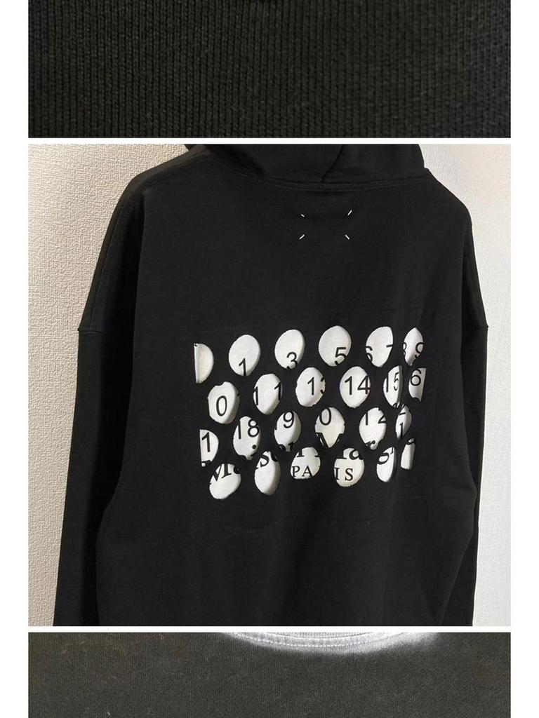 Unisex Margiela Hoodie: Lockere Passform, Umgekehrtes MM6-Logo, Reine Baumwolle, Rundhalsausschnitt, Trendiger Stil