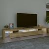 VidaXL Meuble TV avec Lumières LED Centre de Divertissement Rangement Meuble Média Meuble de Salon Salle de Séjour Maison 3152780