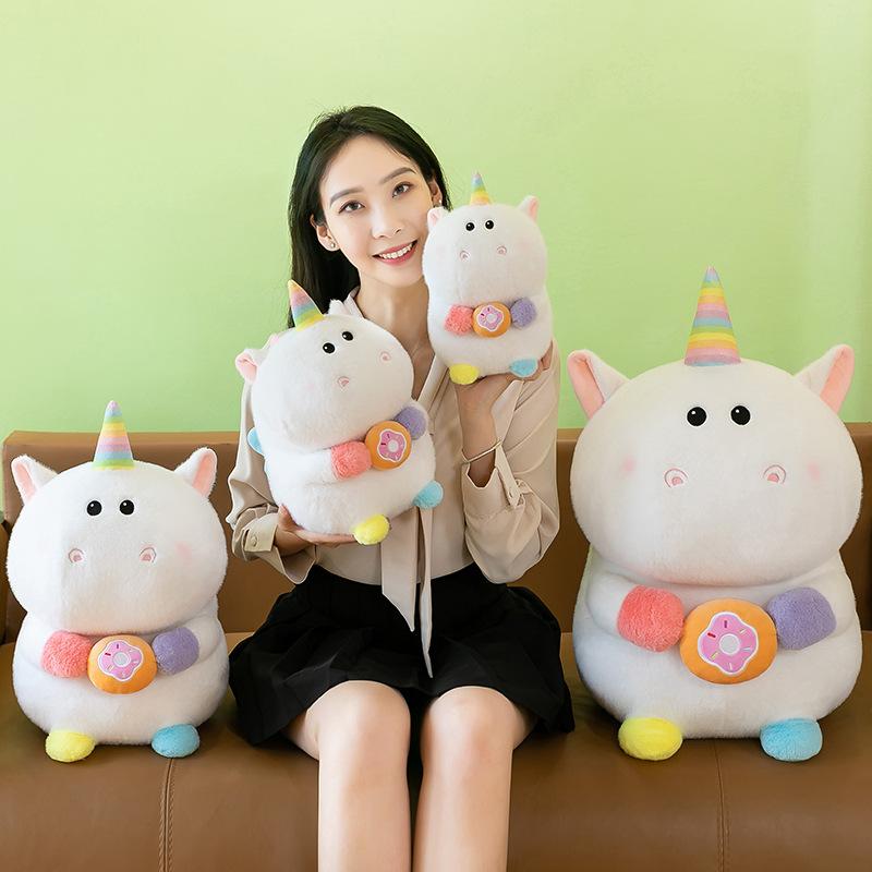 Cute Donut Unicorn Doll Cute Rainbow Pony Plush Toy Children's Doll Birthday Gift