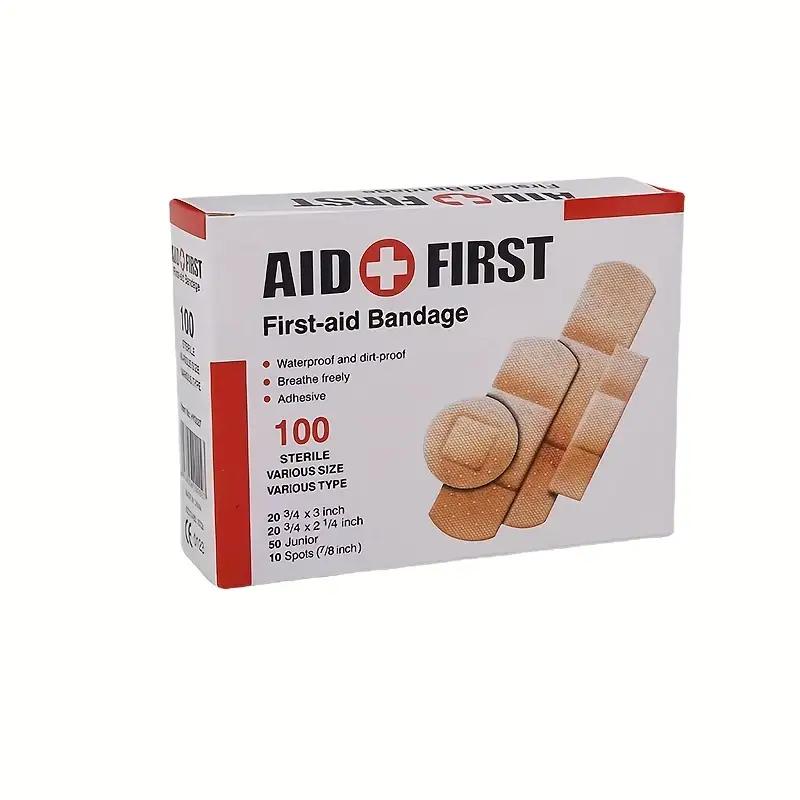

100pcs of Self-Adhesive Bandages, Breathable and Sterile Dressings Suitable for Various Shapes Emergency Wound Care