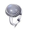 Elegant Simple Oval Moonstone Rings For Women Silver Plated Fine Jewelry Anniversary Engagement Gift