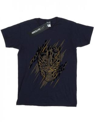Boys Black Panther Gold Head T-Shirt