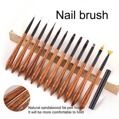 Sandalwood Nail Art Brush Japanese-style Ergonomic Handle Design Eco-friendly Classic Nail Art Brush