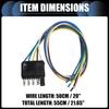 Trailer Side 5 Way Flat Trailer Wiring Harness Plug, 20 Inch Wire Lead Trailer End Side 5 Pin Male Connector Trailer Light Wiring Harness Extension