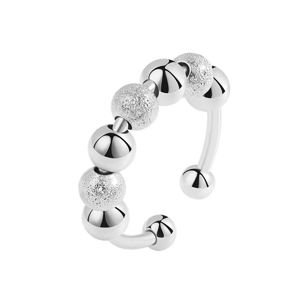 6 Pcs Women Anxiety Relief Rings Anti Stress Spinner Ring With Beads Calming Fidget Jewelry For Emotional Regulation