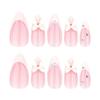 24 Pieces Sweet, Hot Selling Almond Nail Pieces, French White Fake Nails, White Bow Pearl Wearing Nail