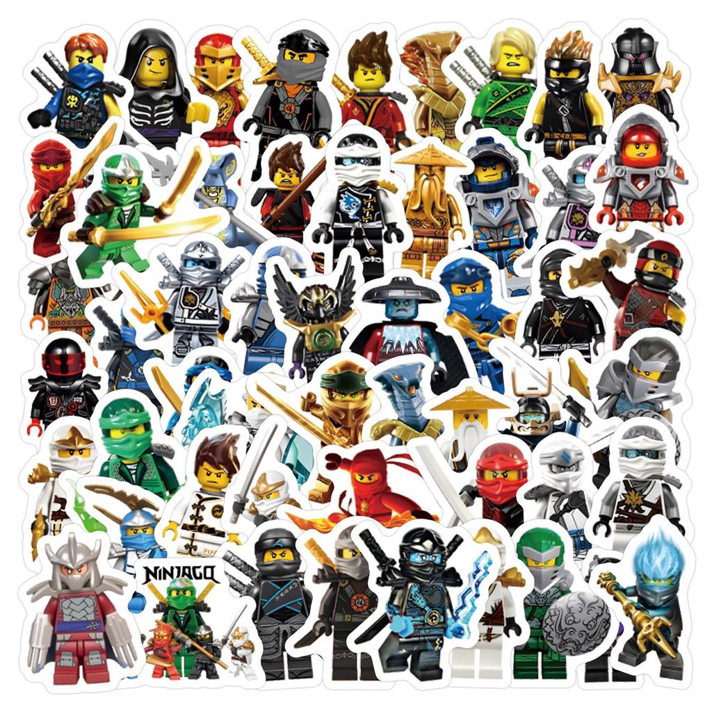 105 Sheets Waterproof Ninja Lego Cartoon Stickers for Skateboards, Notebooks, and Water Cups