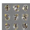 30 Pcs PET Laser Gold Theme Stickers Handbook Theme Stickers DIY Scrapbook Material Decoration Stickers Numbers