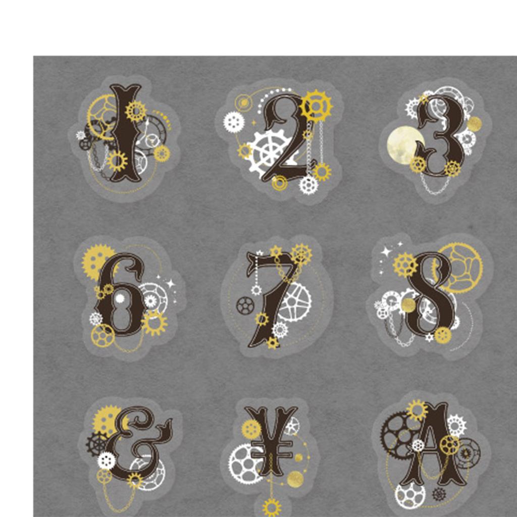 30 Pcs PET Laser Gold Theme Stickers Handbook Theme Stickers DIY Scrapbook Material Decoration Stickers Numbers
