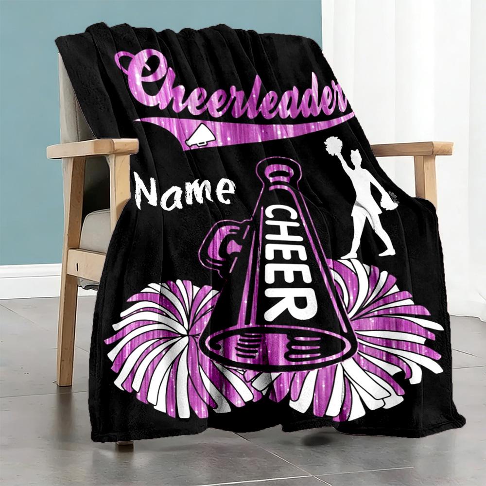 Cheer Personalized Name Blanket Cozy Personalized Blanket Comfortable Suitable for Chair Nap Sofa Living Room Four Seasons Multipurpose