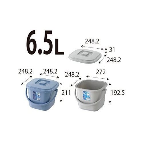 Risu Bucket, Square, Blue, 6.5L, Berg, 6.5KB