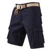 Men's Summer Plus Loose Casual Shorts with Multiple Pockets and Workwear, Cropped Pants