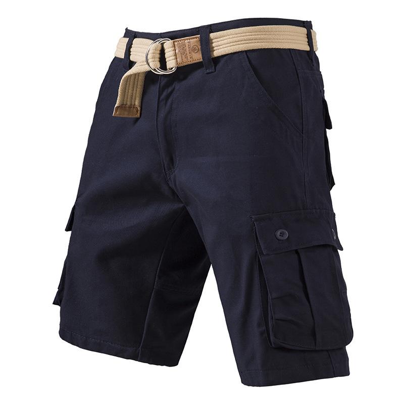 Men's Summer Plus Loose Casual Shorts with Multiple Pockets and Workwear, Cropped Pants