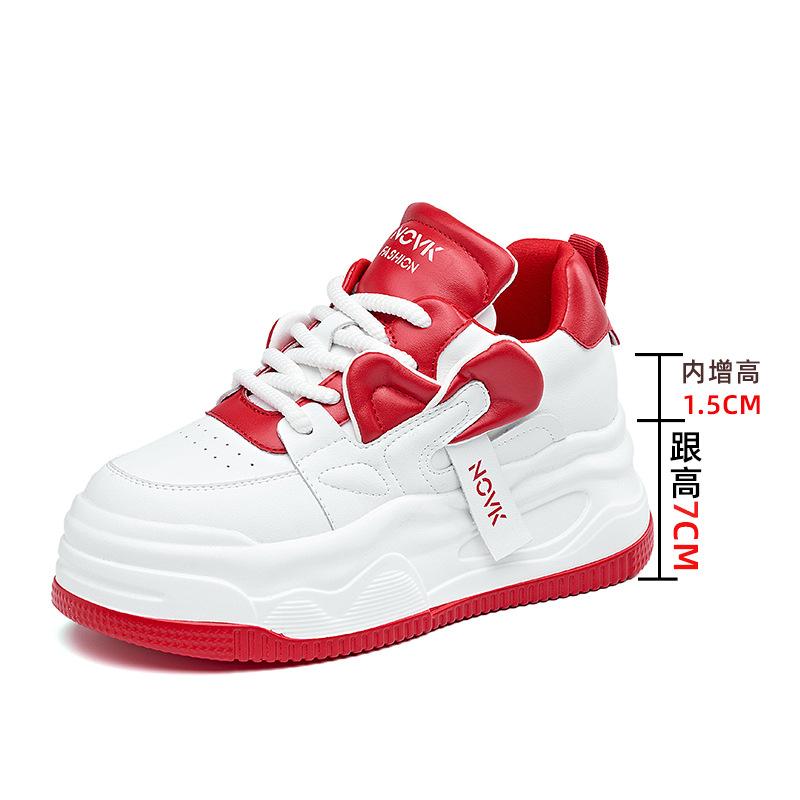

2025 spring new women s shoes casual versatile inner height increase small white shoes panda color explosion thick-soled dad shoes children 40
