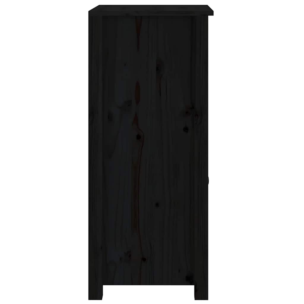 Vidaxl Szafki, 2 Szt., Czarne, 40X35X80 Cm, Lite Drewno Sosnowe