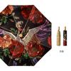Three-fold parasol new gold glue digital brush sunscreen sun umbrella gold aluminum alloy skeleton pattern