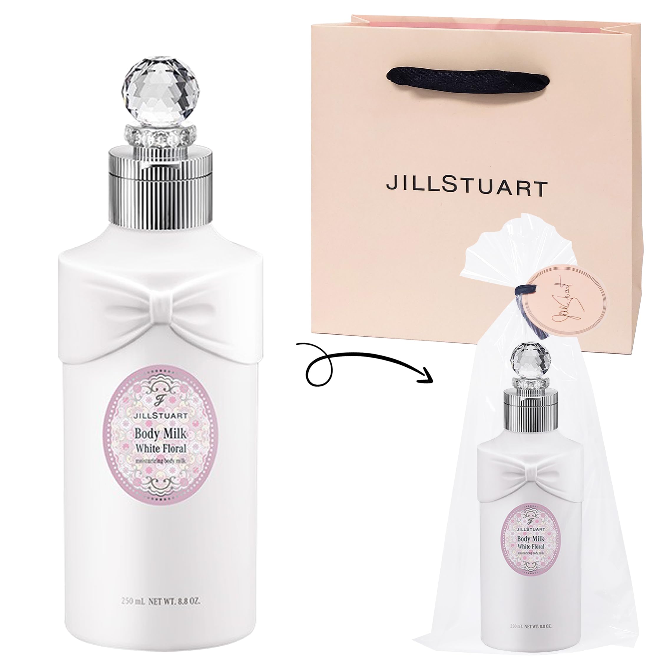 

[Authentic Japanese Product, Gift Wrapping Included] JILL STUART White Floral Body Milk 250ml Renewal Body Care Cosmetics Birthday Gift with Shopper