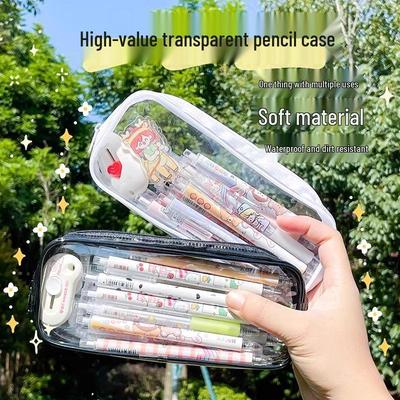 Exam-Ready Transparent Pencil Case for Middle School Students – New Style, Suitable for Boys and Girls, Large Capacity