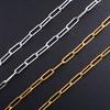 4mm Wide Dainty Stainless Steel Neck Chain Paperclip Necklace for Women Men Gold/Silver Choker Metal Jewelry Collar Gift