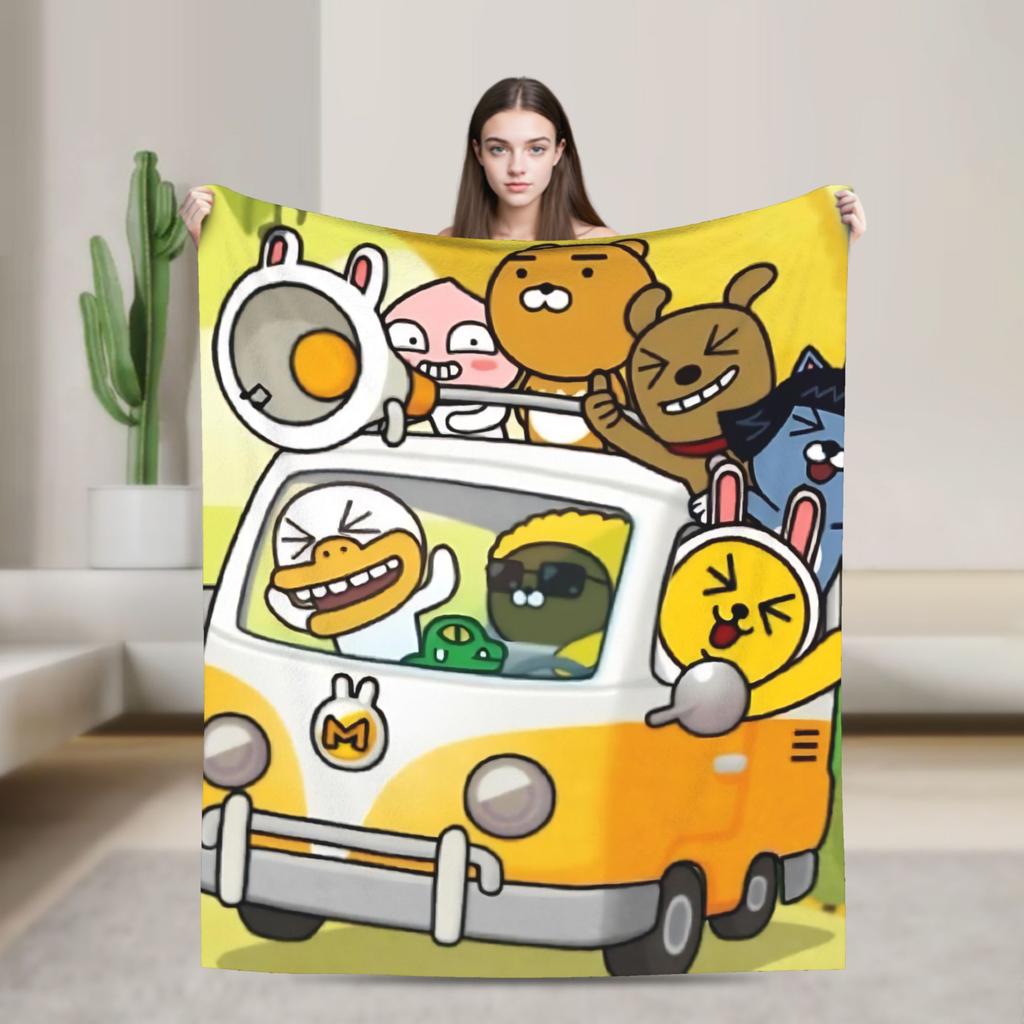 K-Kakaos F-Friends Ryan Blanket Super Soft Fashion Plush Bedding Throws For Outdoor Travel Office Flannel Bedspread Bed Cover