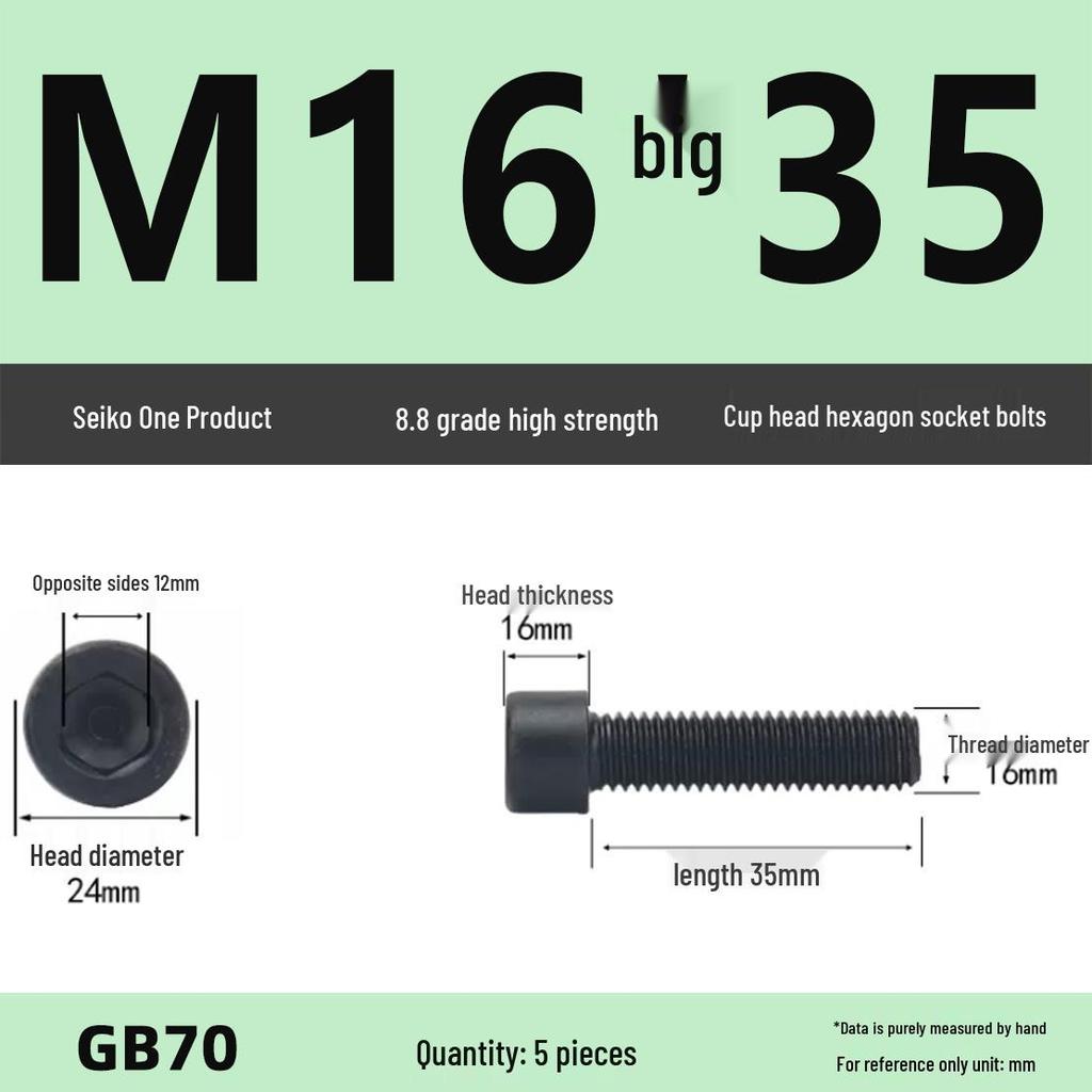 8.8 High-Strength Socket Head Cap Screw Bolt (M4-M16)