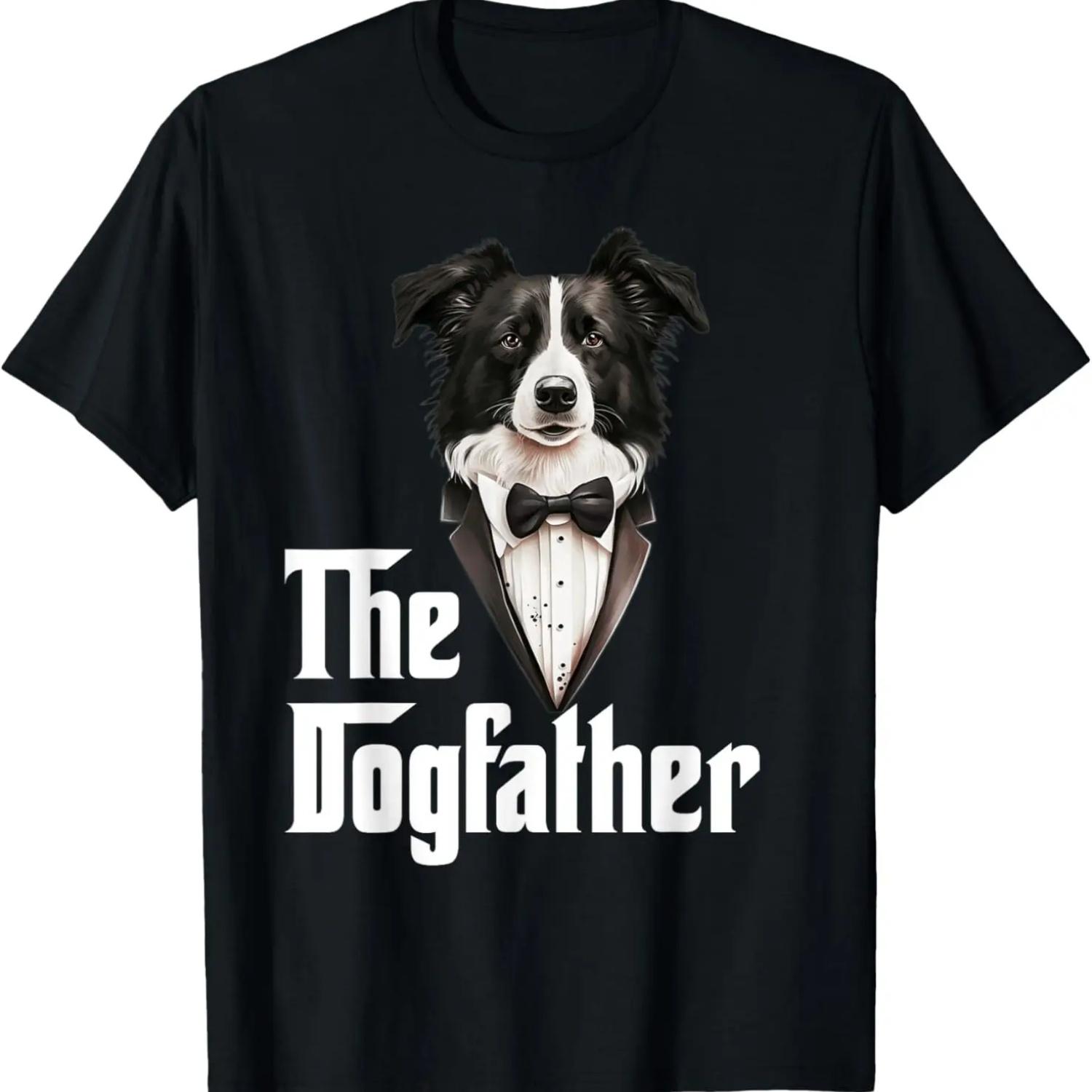 The Dogfather _ Border Collie Dad _ Collie Funny Dog Owner T-Shirt S чёрный