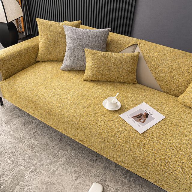Chenille Couch Cushion Pad Gentle Non -Slip Solid Color Couch Cover Dustproof Living Couch Seat Cover For Living Room Removable Couch Cover