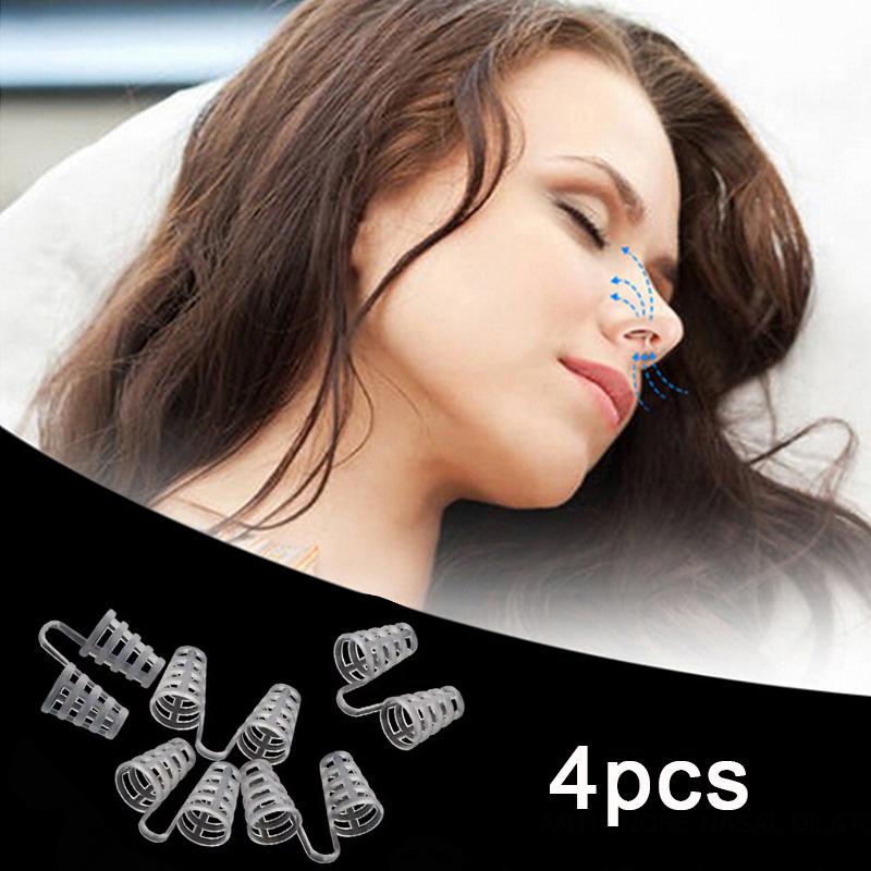 4 ks Zařízení proti chrápání pro snadné dýchání k zastavení chrápání Nosní klip Zlepšení Spánková pomůcka Apnoe