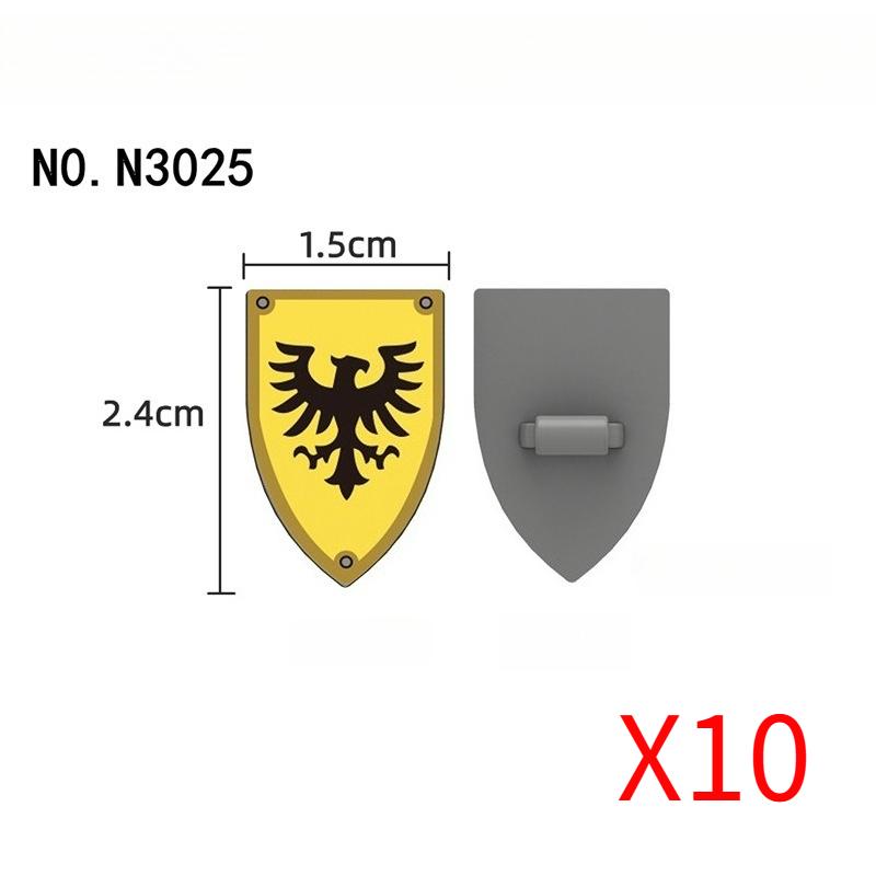 Medieval Military Castle Knight Accessories Building Block Roman Figure Soldier Crusader Viking Shield Armor Eagle Brick Toy S01
