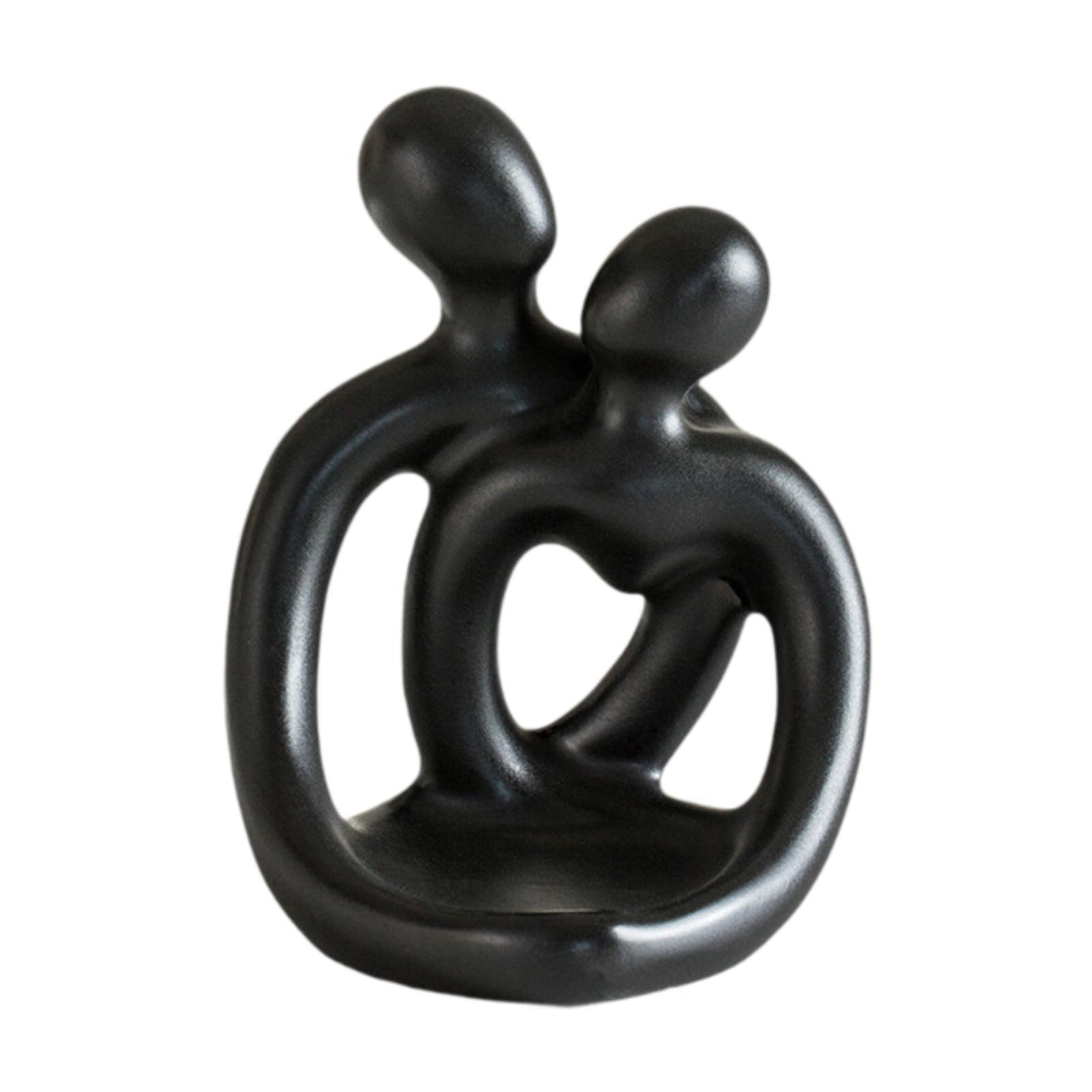 

Abstract Couple Figurine Tealight Candle Holder Desktop Decoration Multipurpose for Bathroom Anniversary Gift 9x7.5x12cm чёрный