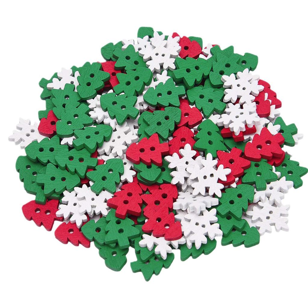 20mm White Wooden Snowflake Decorations for Christmas Trees