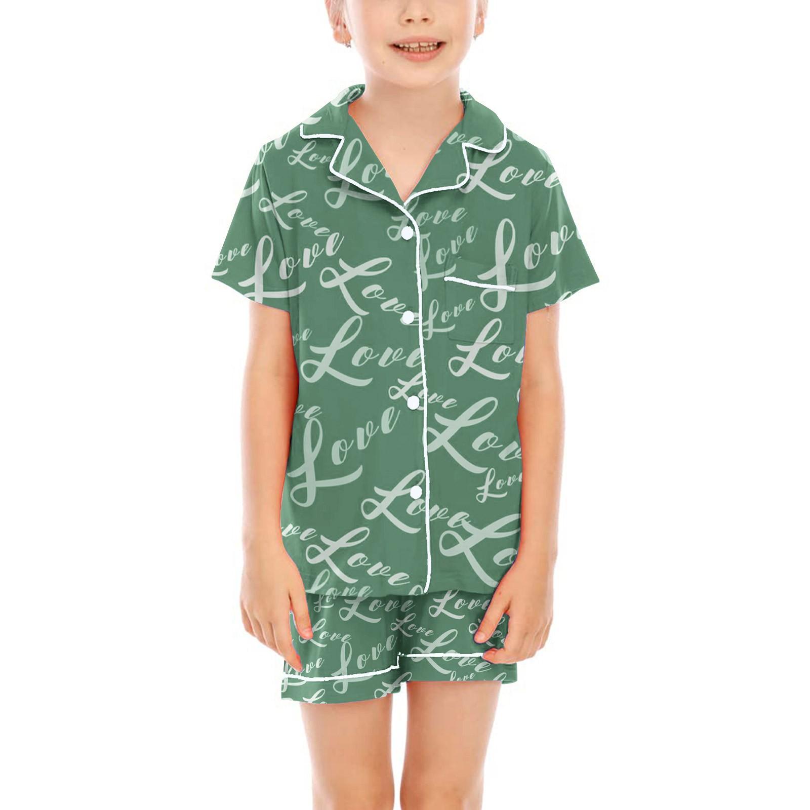 

Детские пижамы, модная рубашка из двух предметов, комплект с шортами, мягкий праздничный комплект повседневной одежды 160