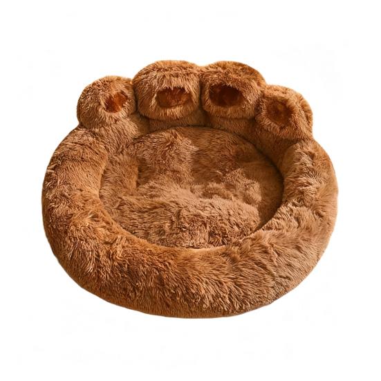 Dogs Fuzzy Nest Bed Cute Bear Paw Design Cat Sofa Bed Soft Fluffy Cushion Plush Cozy Pet Sleeping Bed for Small Medium Large Dogs And Cats