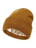 Unisex Satin Lined Beanie Hat For Women Winter Silk Lining Slouchy Warm Cuffed Skullies 2Layer Hair Cover Sleep Cap