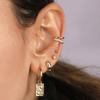 925 Silver Needle Square Pendant Hoop Earrings Vintage Gold Earrings For Women Shell Pendant Earring Fashion Jewelry Accessories