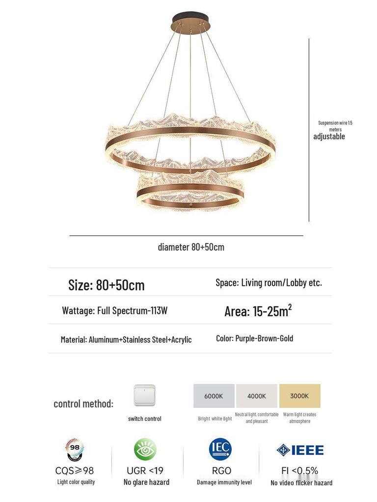 Italian Modern Luxury Chandelier for Living Room or Dining Hall