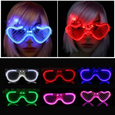 Halloween Light Up LED Glasses Rave Party Flash Heart Festival Accessories Night Party Glow In The Dark Electronic Rave Gear Photography Props