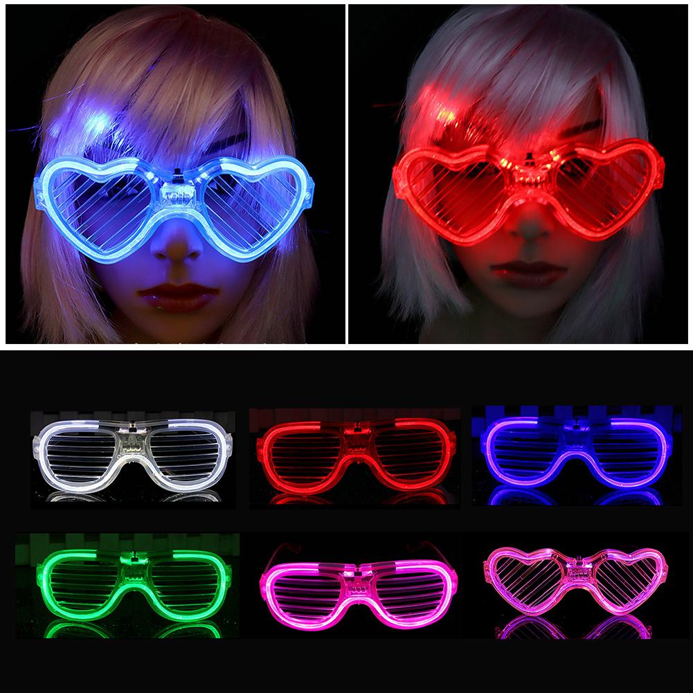 Halloween Light Up LED Glasses Rave Party Flash Heart Festival ...