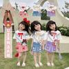 Girls Summer Cartoon Princess Dress Kids Short Sleeve Midi T Shirt Dress Baby Casual Cotton Sundress