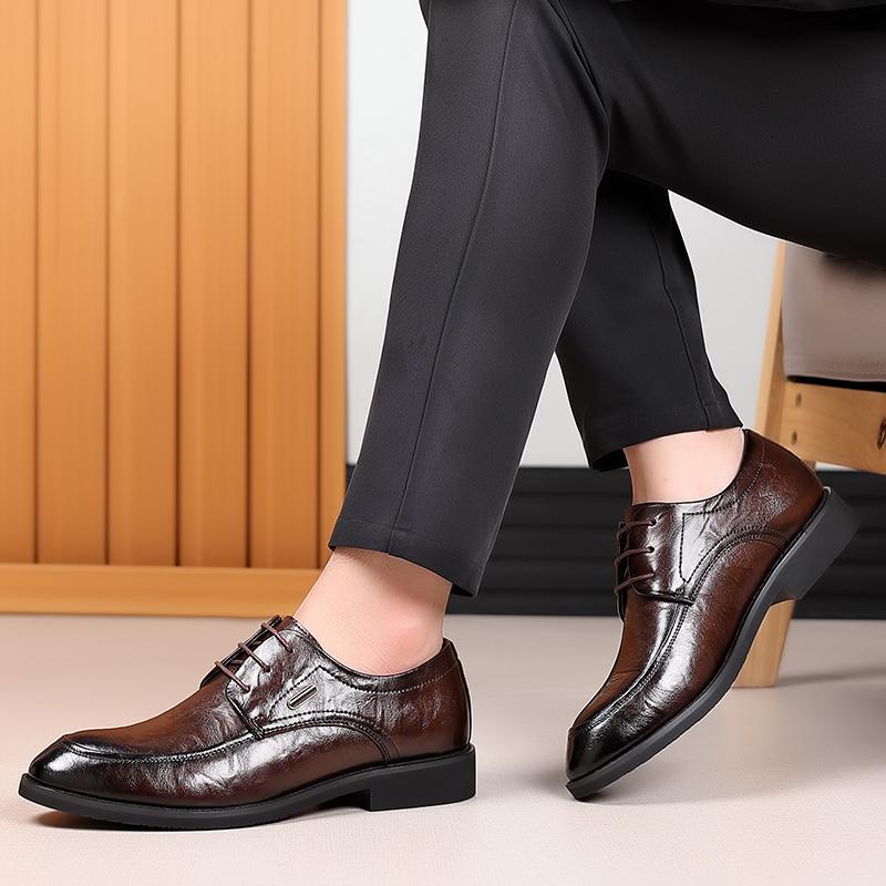 Retro business men's leather shoes Leisure and elegant design style Black brown High quality adult luxury shoes Comfortable