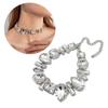 Strass-Halskette Kristall-Choker-Kette Böhmische Geometrische Schlüsselbeinkette Hochzeitsschmuck Braut-Halskette für Frauen Mädchen