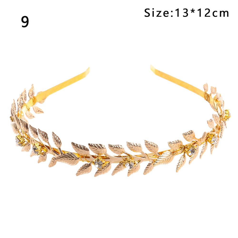 Retro Gold Leaf Wedding Roman Bride Greek Women Hair Accessories Bride Head Jewel Headband Head Tiaras Crown Jewelry Hair Hoop