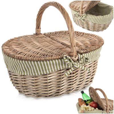 Wicker Picnic Basket Beach Tourist For Carrying Food