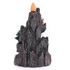 Unique Mountain Water Backflow Incense Burner Holder Home Resin Ornament Craft with LED Ball