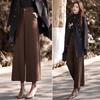 Woolen Wide-leg In Autumn Winter Brushed Thickened Nine-point Casual Sickle Straight Pants for Women